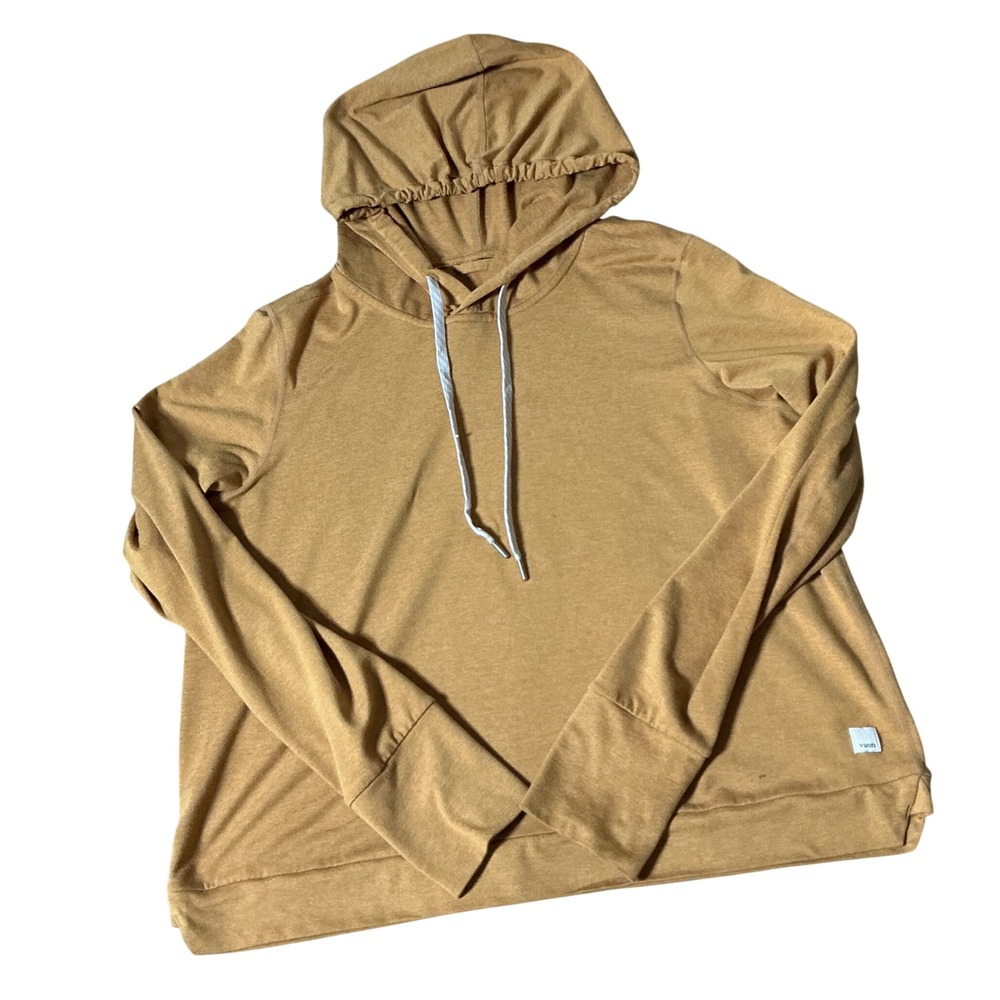 Vuori Activewear Performance Hoodie Women L Yellow Athleisure Hooded FLAW
